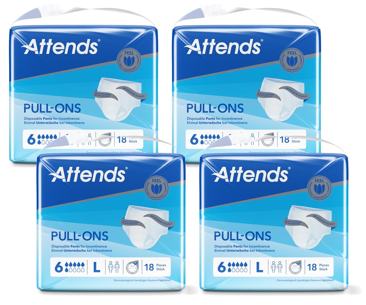 ATTENDS Pull-Ons 6 (Plus) - Inkontinenzpants - Large - 4x18 Stück