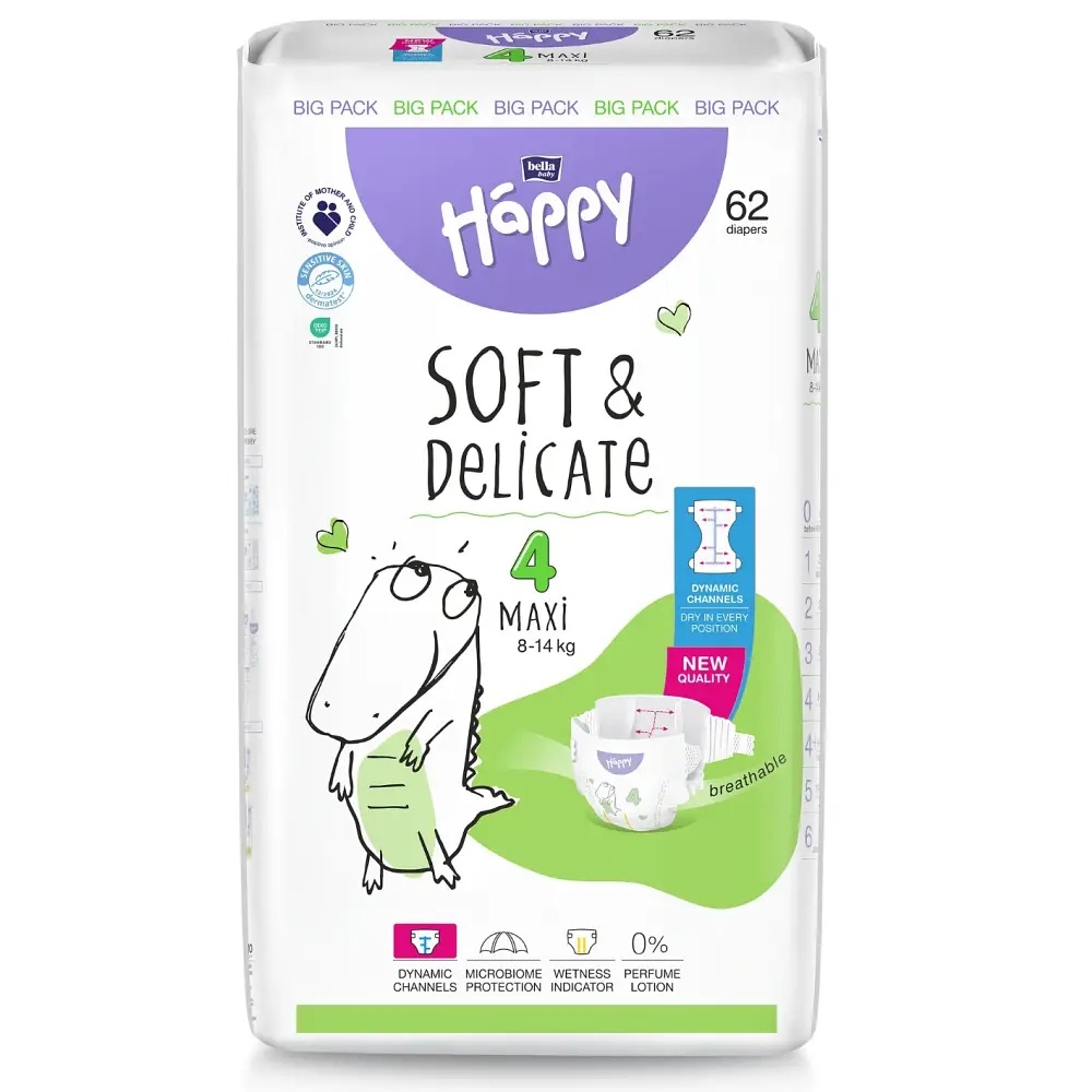 Bella Happy Soft & Delikate Gr. 4 - Babywindeln Maxi 8-14 kg 310 (5x62) Stück BIGpack Bella Happy Soft & Delikate Gr. 4 - Babywindeln Maxi 8-14 kg 310 (5x62) Stück BIGpack