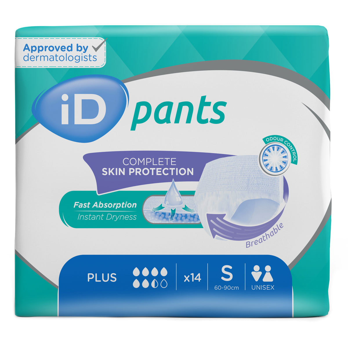 iD Pants PLUS - Inkontinenz-Pants - Gr. Small (S) - 14 St. Packung