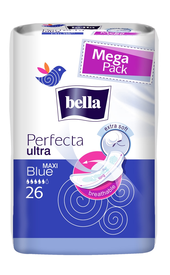 Bella Perfecta Ultra Binden MAXI BLUE mit Flügel - extra Soft - 26 Stück