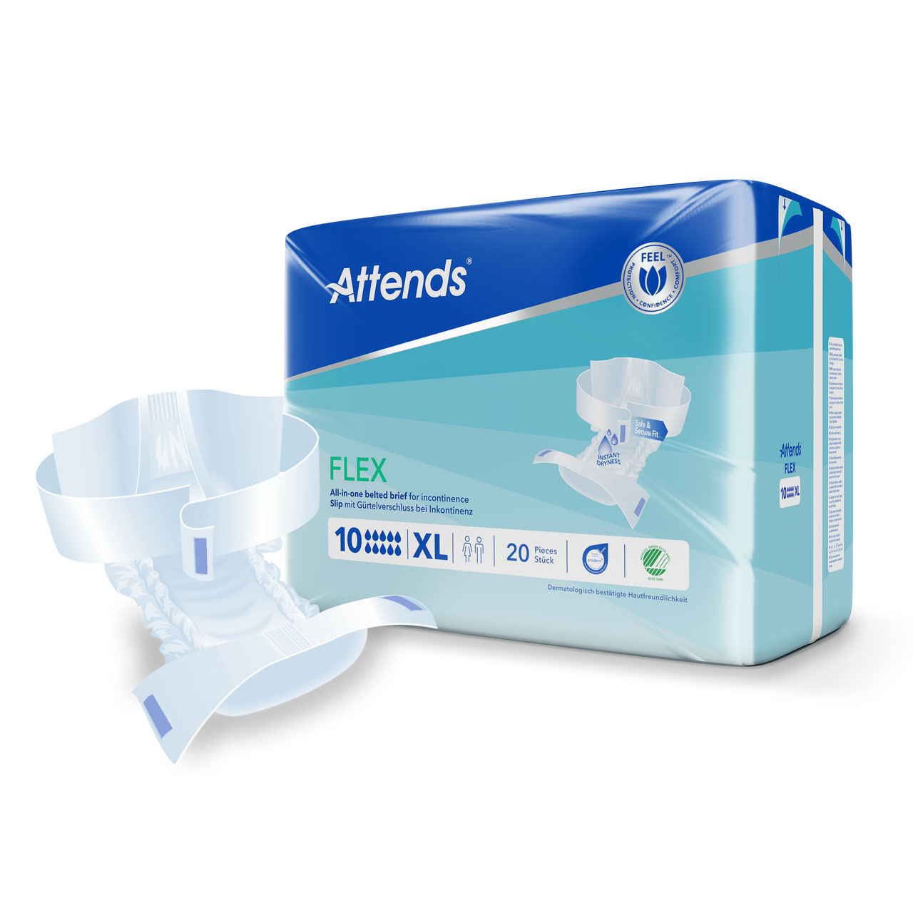 ATTENDS Flex 10 - Vorlage mit Hüftbund, X-Large (XL), 80 Stück