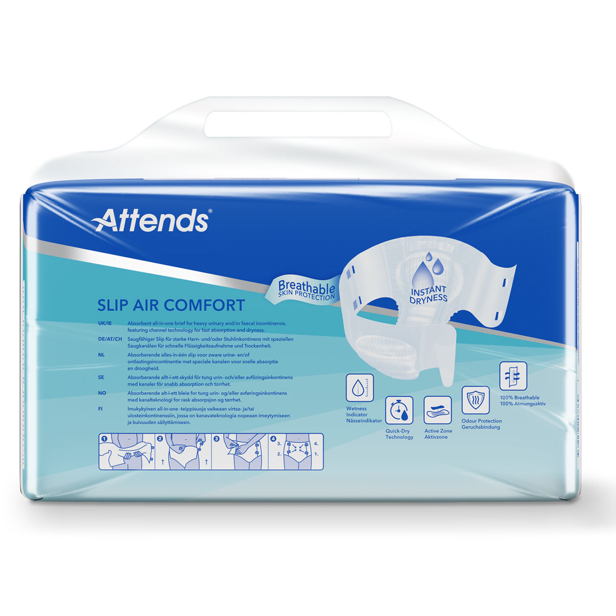 ATTENDS Slip Regular 9 - Small (S), Inkontinenzwindeln, 84 (4x21) Stück