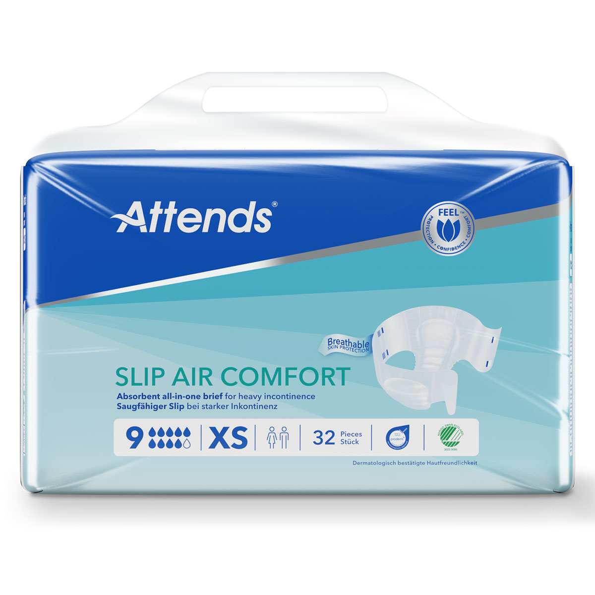 ATTENDS Slip AIR Comfort 9 - Extra Small (XS) - Inkontinenzwindel für Jugendliche
