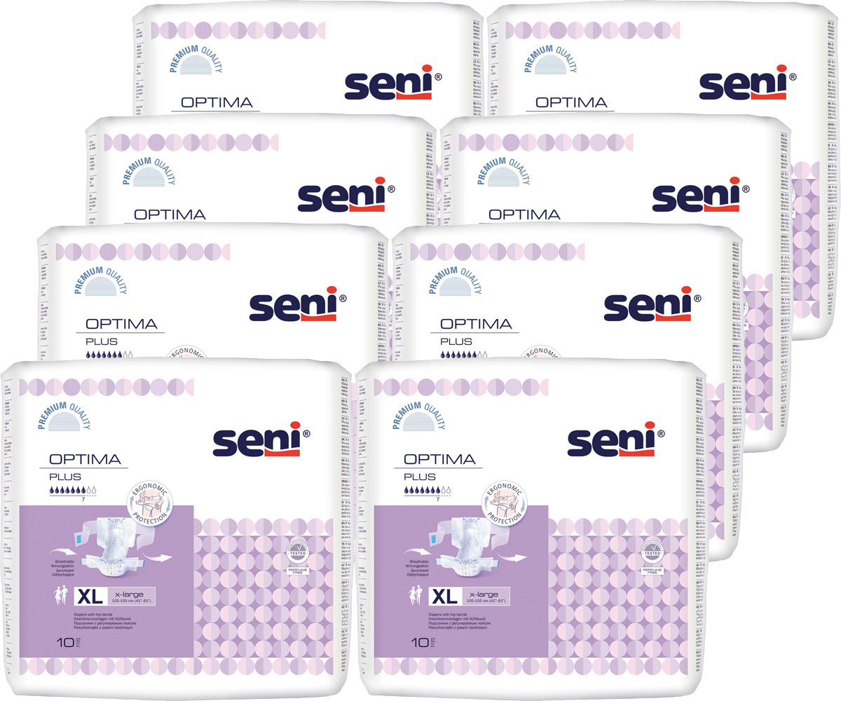 SENI Optima PLUS - mit Hüftbund, Gr.4 EXTRA LARGE (8x10 Stück)