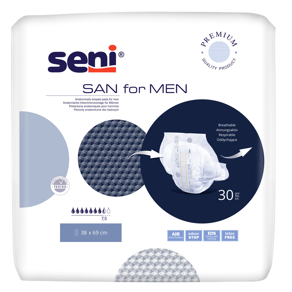 Seni SAN "for Men" - Männervorlagen bei starker Inkontinenz - 2x30 St. Karton