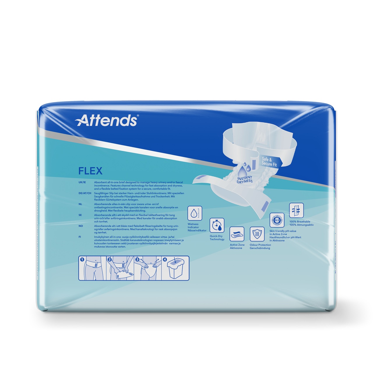 ATTENDS Flex 9 - Vorlage mit Hüftbund, Large (L), 104 Stück