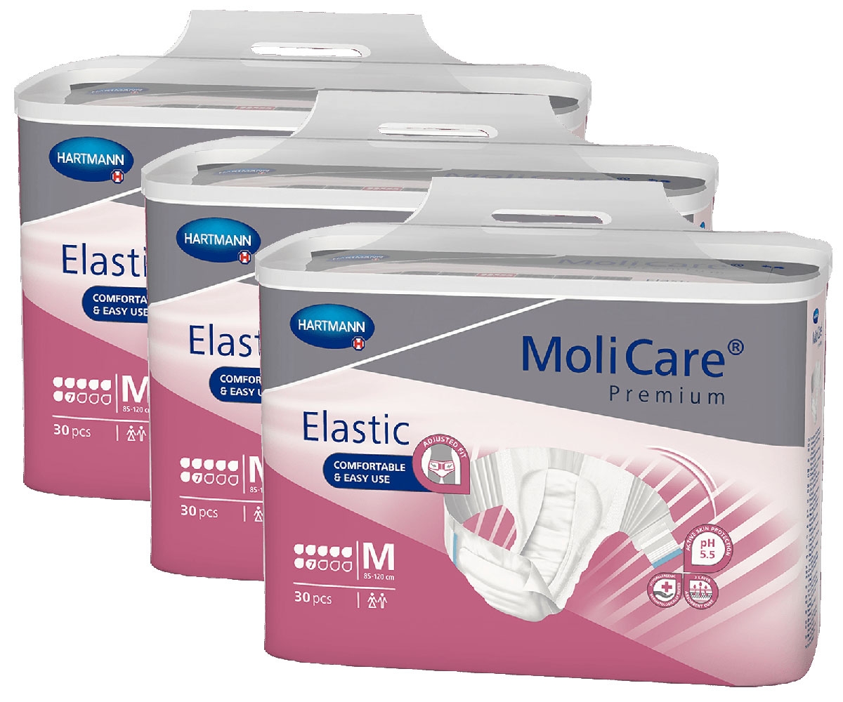 HARTMANN MoliCare® Premium ELASTIC - 7 Tropfen - Gr. Medium (M), Inkontinenzwindel - 90 Stück