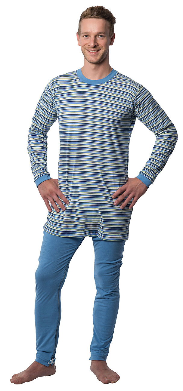 Suprima Pyjama Pflegeoverall, lang, mit schrägem Rücken- Reißverschluss, Unisex - 4708 S