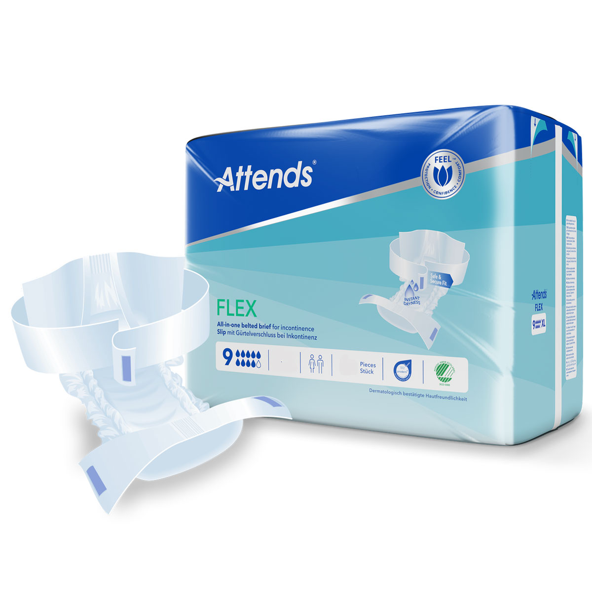ATTENDS Flex 9 - Vorlage mit Hüftbund - Gr. S | M | L | XL
