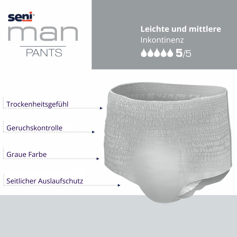 SENI Man Pants - Einwegunterhosen für Männer - 10 St. Medium (M)