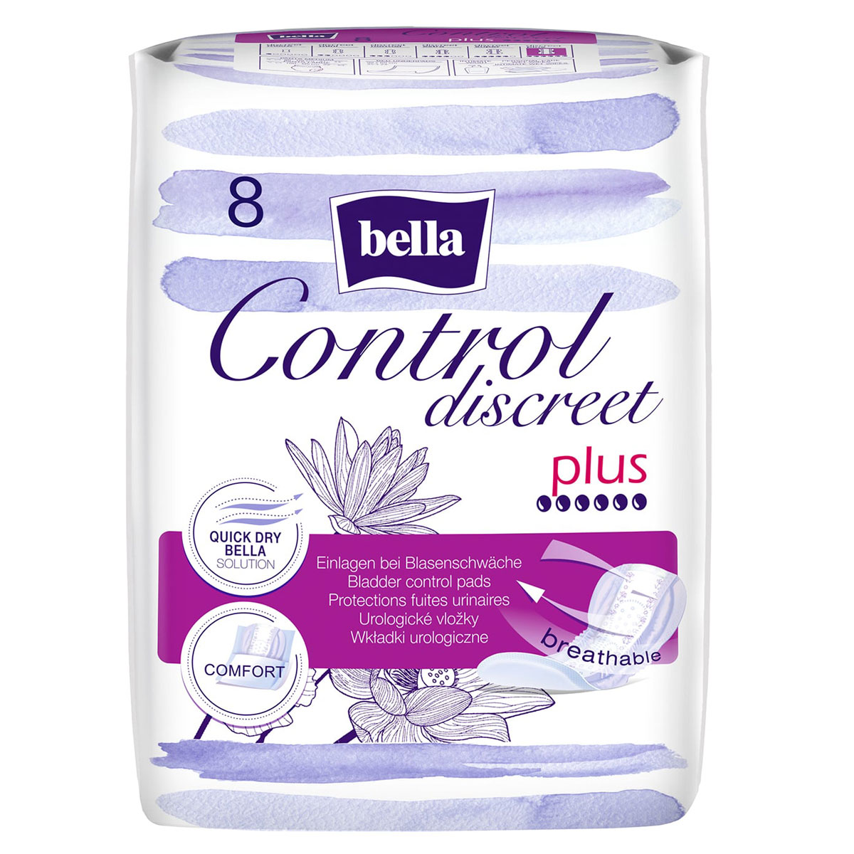Bella Control Discreet - PLUS - Hygieneeinlagen - 4x8 Stück Pack