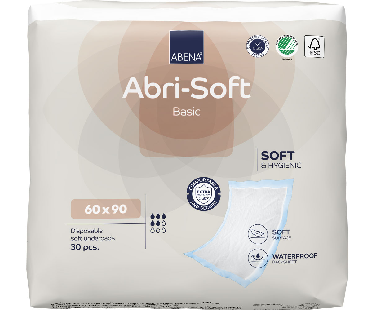 ABENA Abri-Soft BASIC Inkontinenzunterlagen 60 x 90cm (30 Stück Packung)