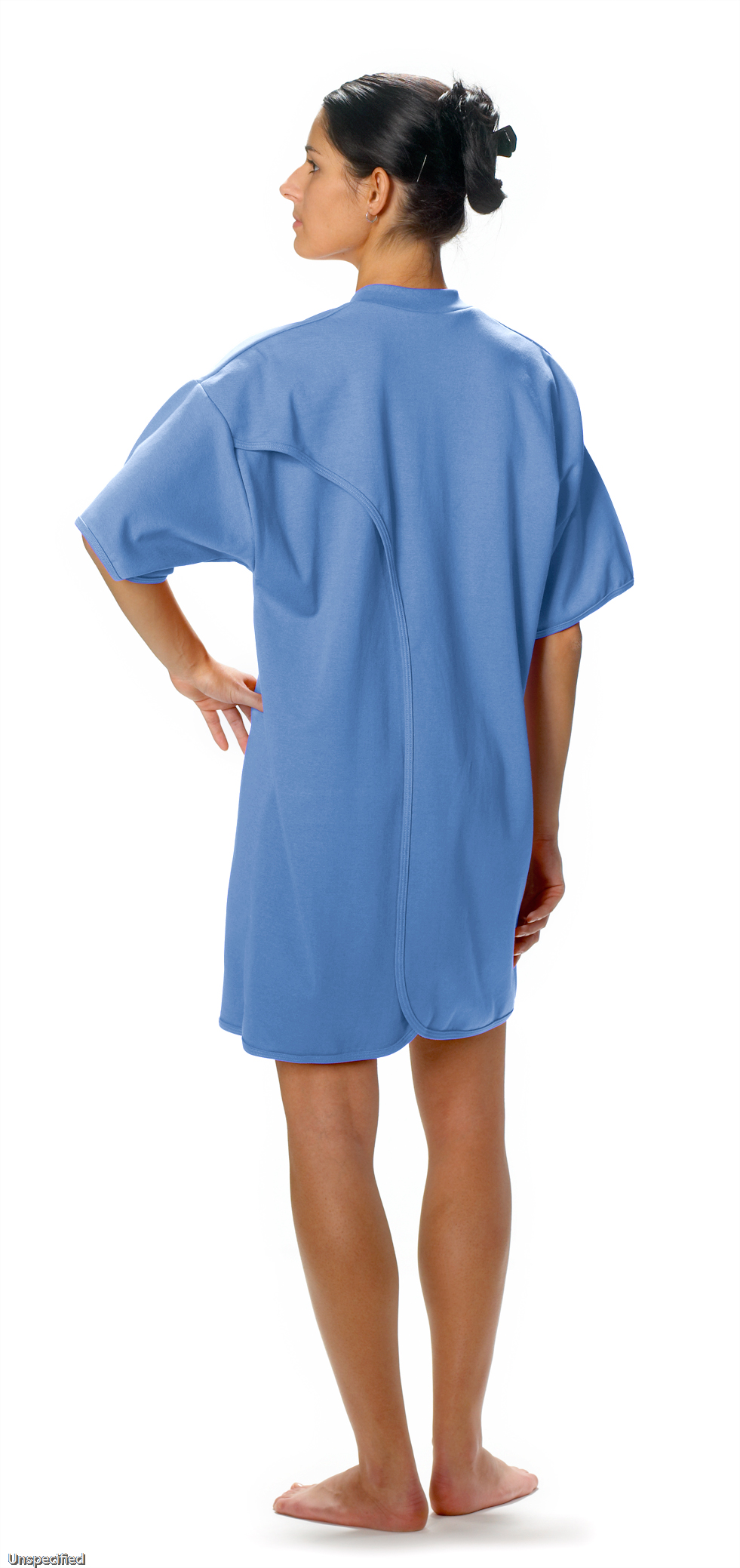 CAREWEAR Pflegehemd 8005, kurzärmlig für Damen und Herren mit Knopfverschluss L azur