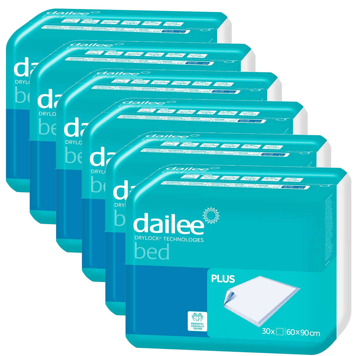 Dailee Bed Plus Bettschutzeinlagen - 60 x 90cm - 6x30 (180) Stück Karton