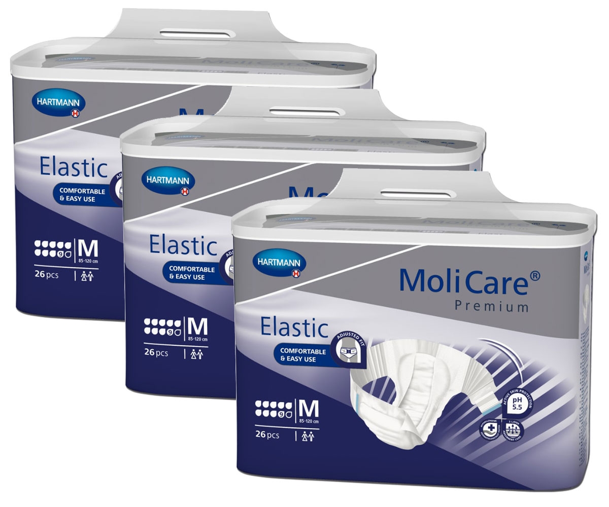 HARTMANN MoliCare® Premium ELASTIC - 9 Tropfen - Gr. Medium (M), Inkontinenzwindel - 78 Stück