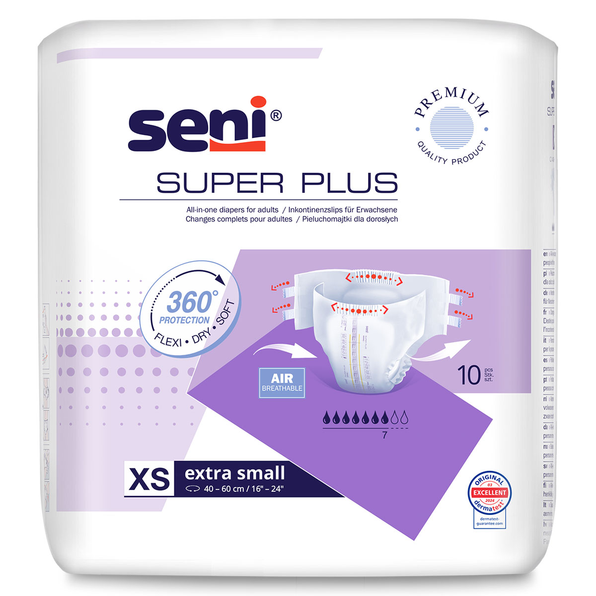 SENI Super PLUS - Inkontinenzwindeln - Gr. 0 (XS) EXTRA SMALL
