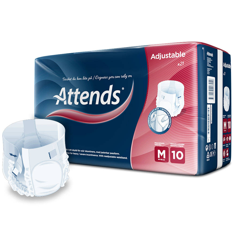 ATTENDS Adjustable 10 Medium (M), flexibler Hüftbund - 21 Stück Einzelpack