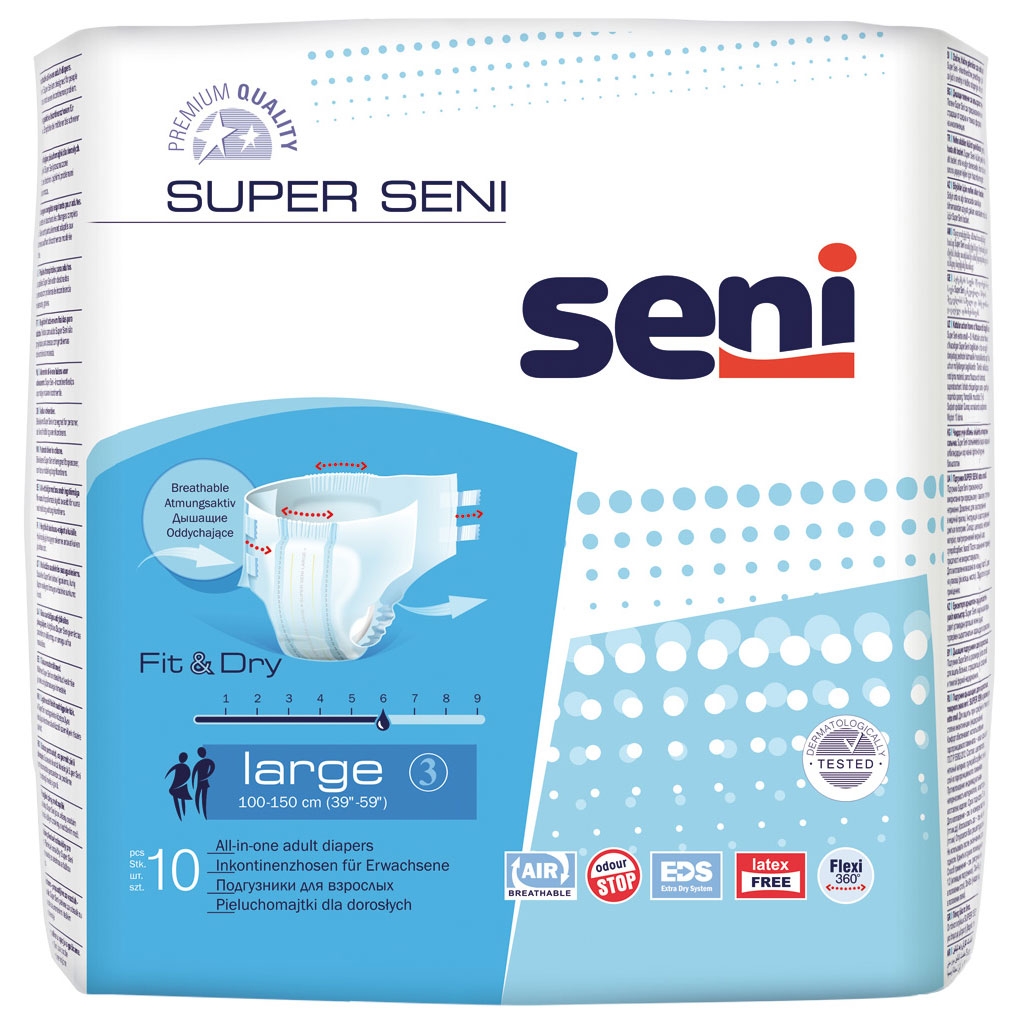 Super Seni - Inkontinenzwindeln - Gr. 3 LARGE (10 St Einzelpack)