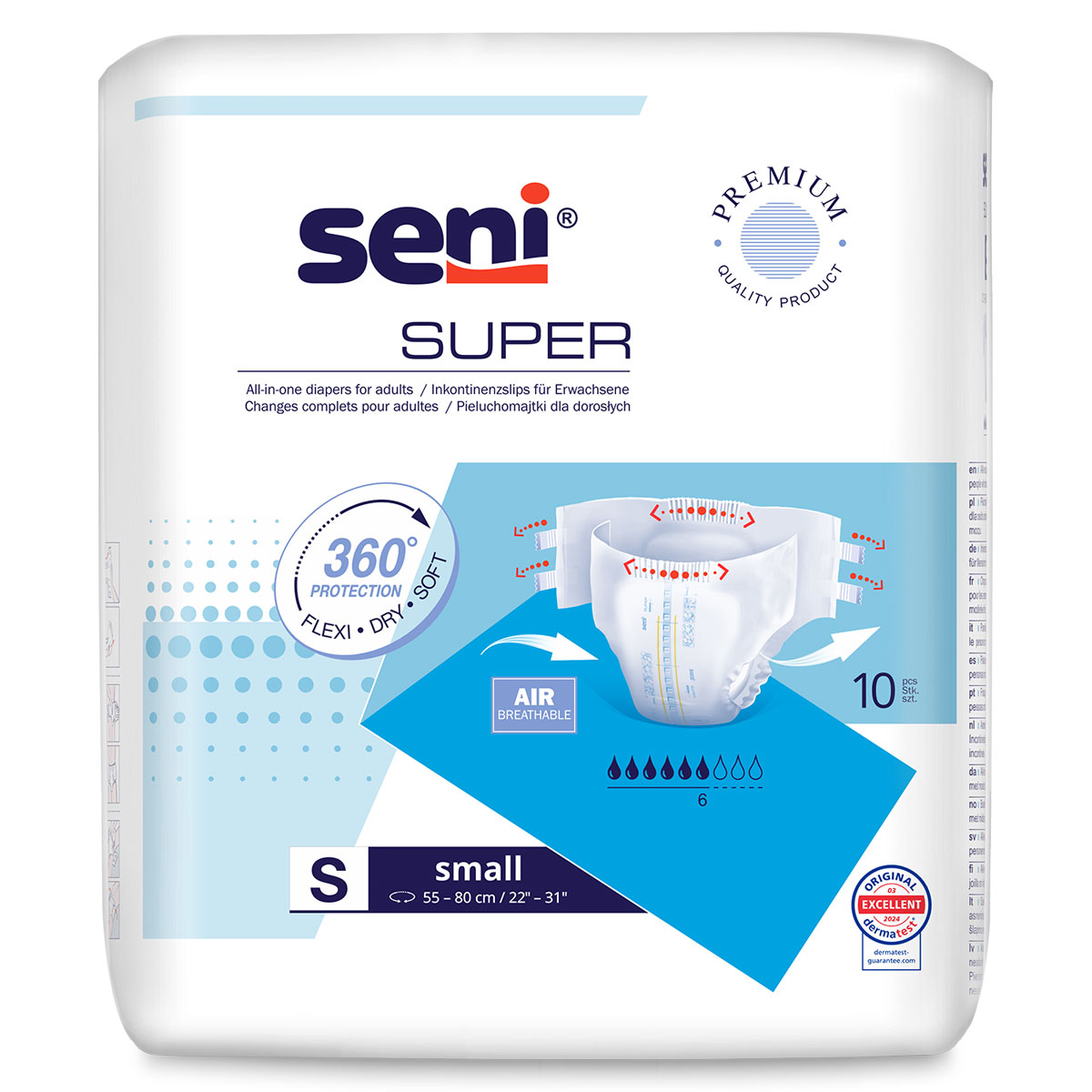 SENI Super - Inkontinenzwindeln - Gr. 1 SMALL (10 St Einzelpack)