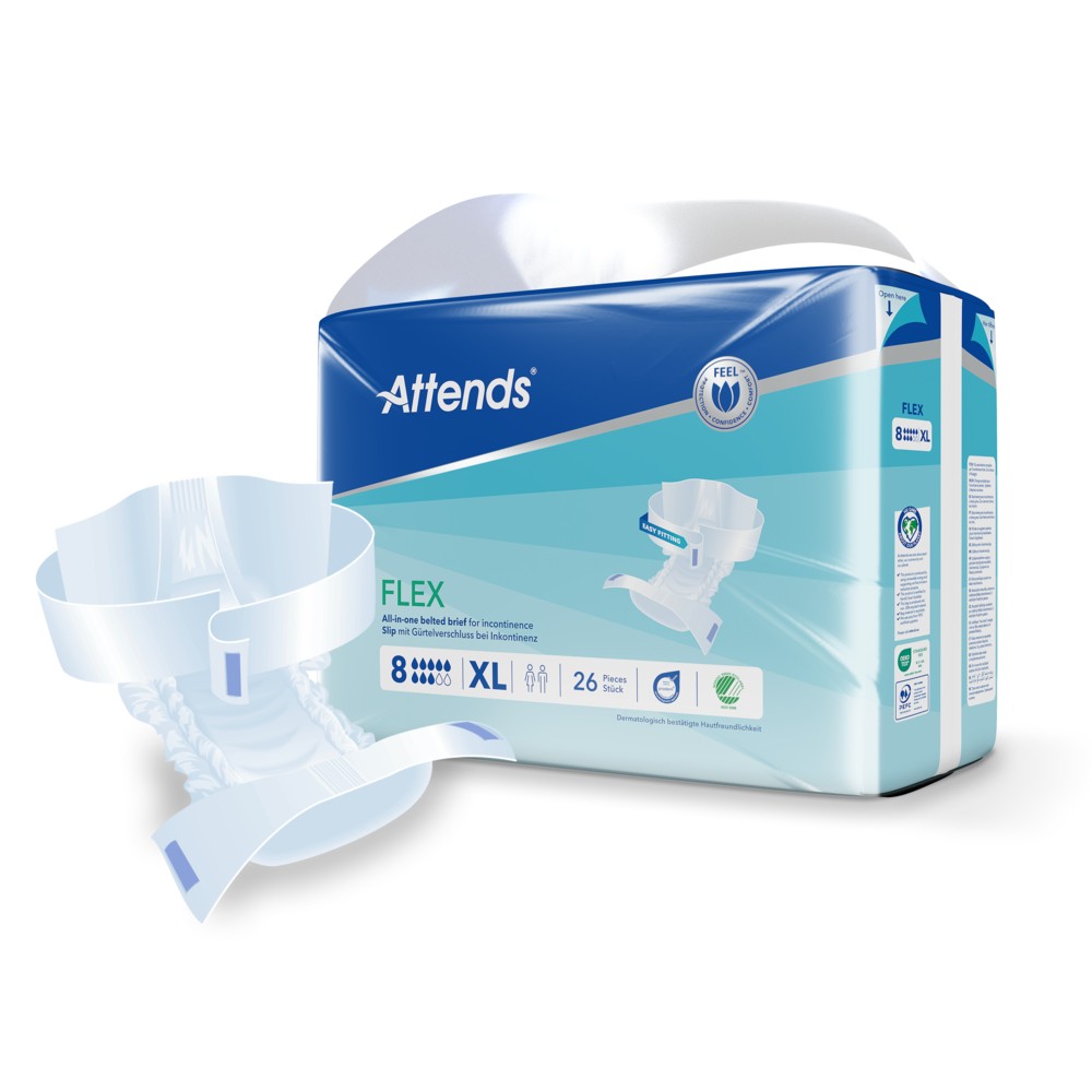 ATTENDS Flex 8 - Vorlage mit Hüftbund, Extra-Large (XL), 104 Stück