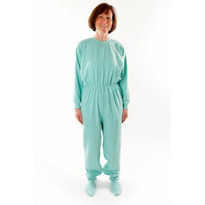 Overall aus Jersey lange Beine - mint - mit angearbeitete Füße