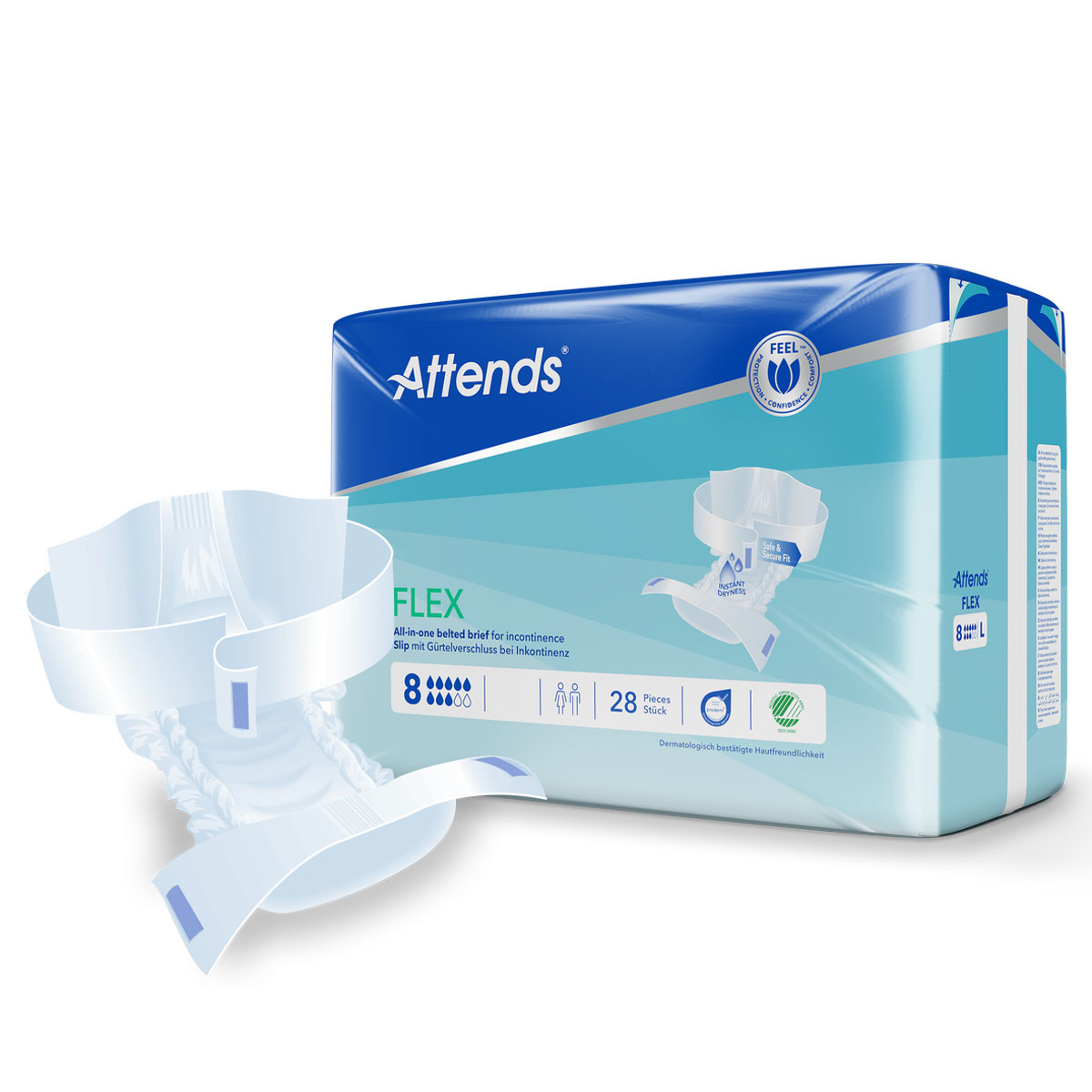 ATTENDS Flex 8 - Vorlage mit Hüftbund - Gr. S | M | L | XL