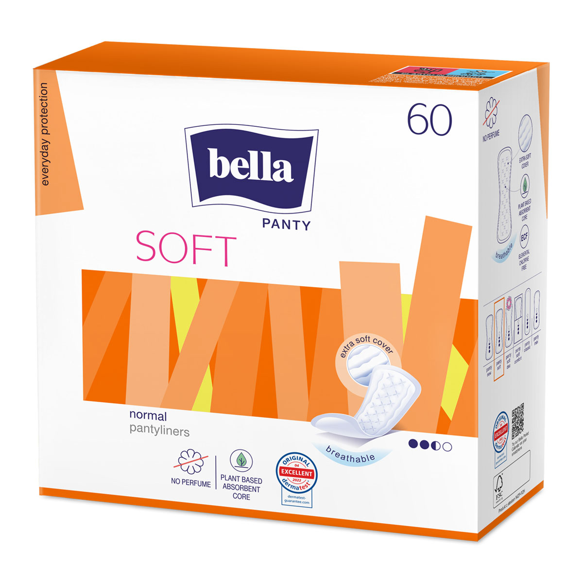 Bella Panty Slipeinlagen "Soft" (ohne Duft) - 60 Stück Packung