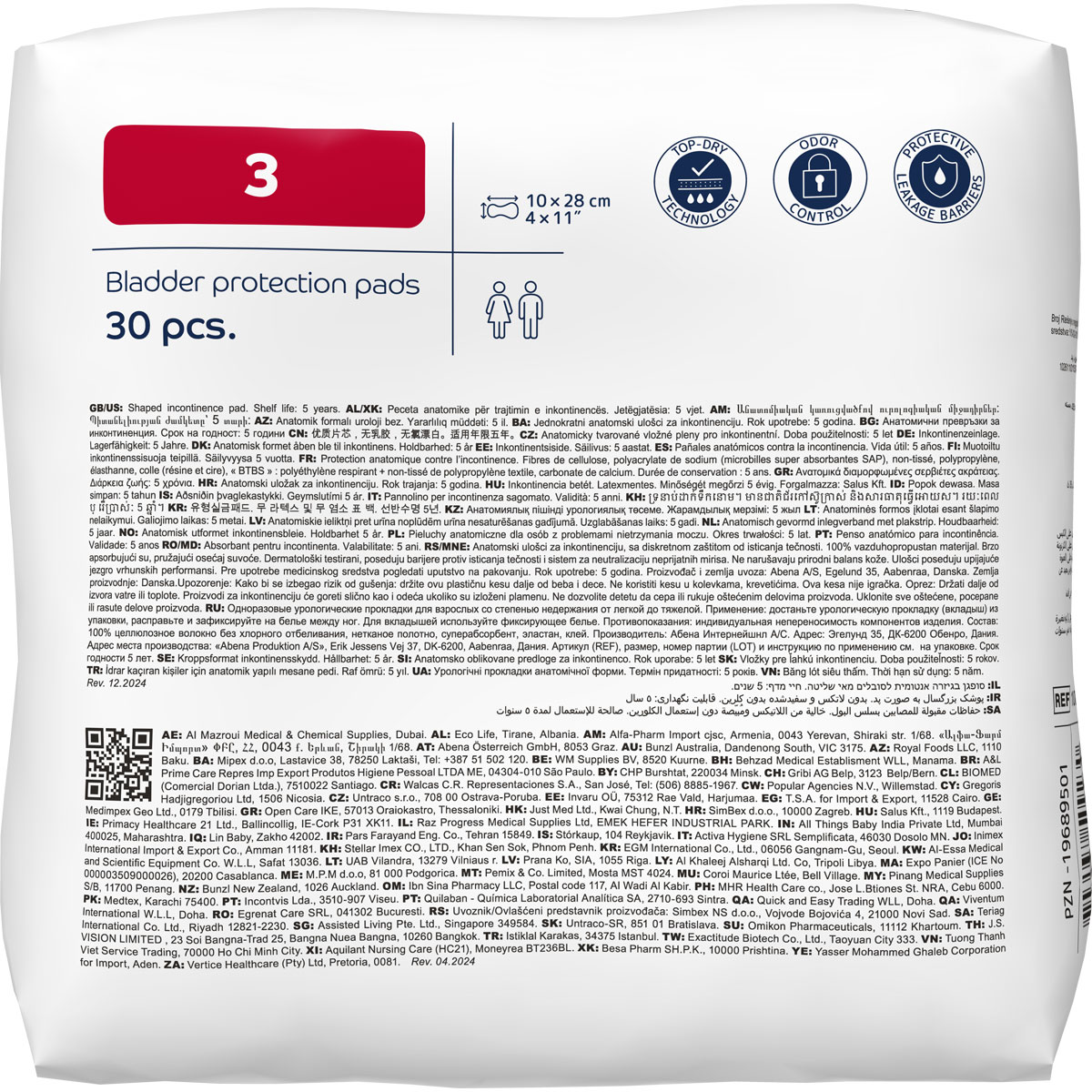 ABENA San Basic 3 - Inkontinenz-Einlagen - Saugkraft: 320ml ABENA San Basic 3 - Inkontinenz-Einlagen - Saugkraft: 320ml - 30 Stück