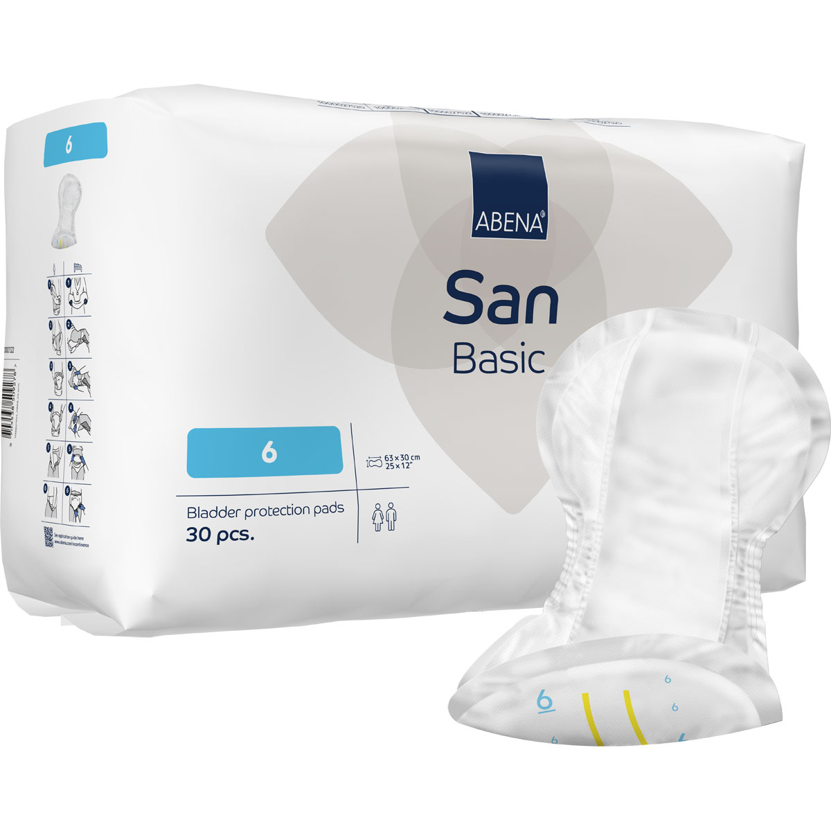 ABENA San Basic 6 - Inkontinenz-Vorlagen - Saugkraft: 1.300ml