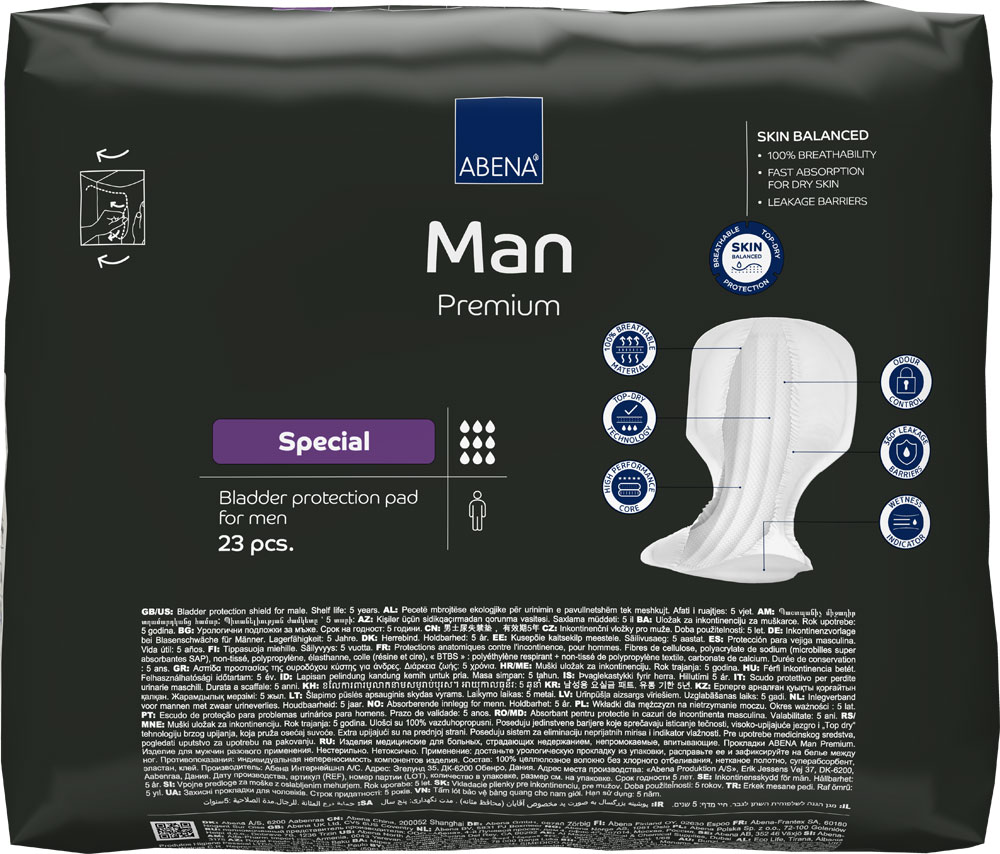 ABENA MAN SPECIAL Premium Herrenvorlagen - 2800ml - (4x23 Stück)