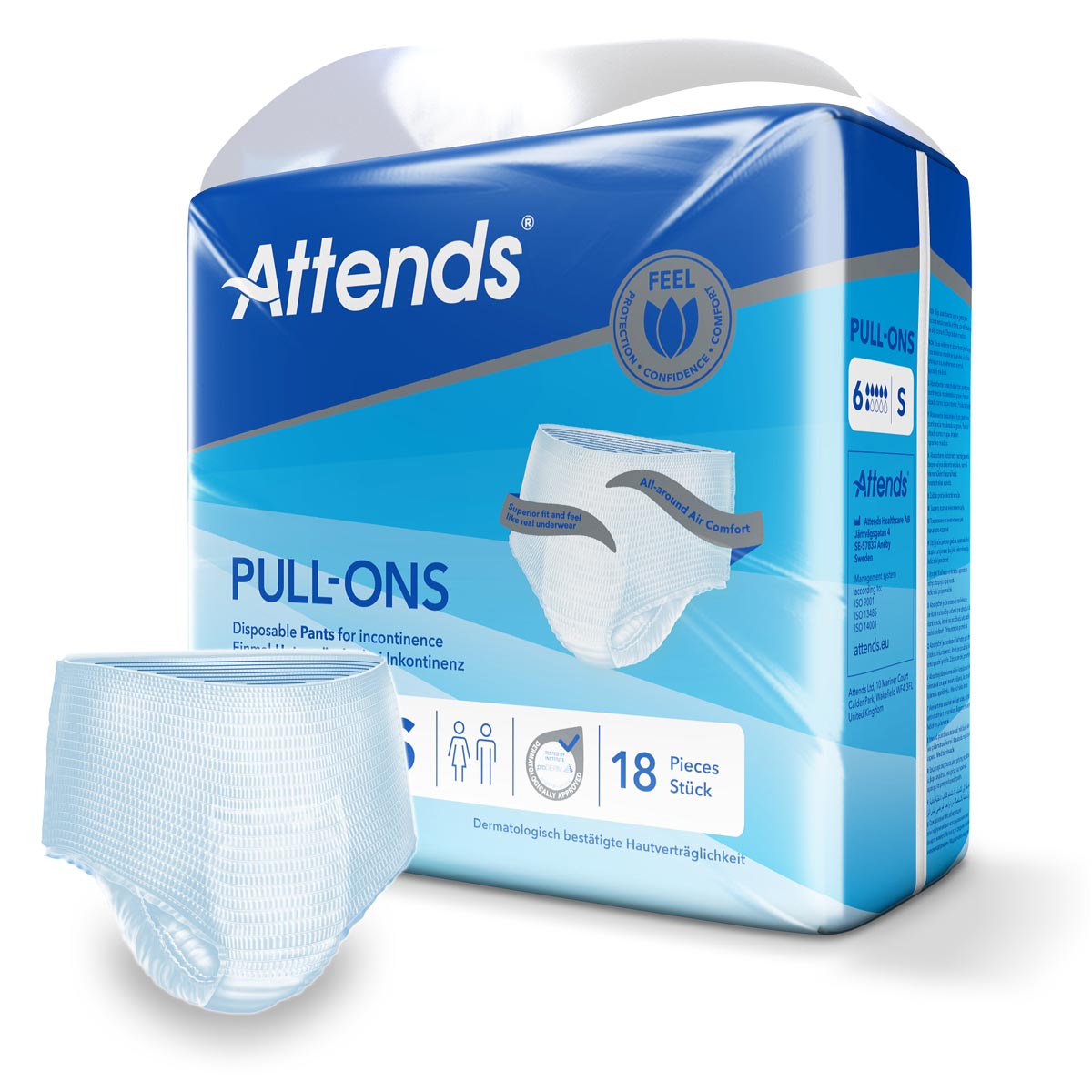 ATTENDS Pull-Ons 6 (Plus) - Inkontinenzpants - Small - 4x18 Stück