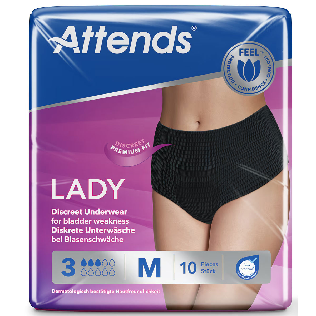 Attends Lady Discreet Underwear 3 - Pants für Frauen - Medium (M)