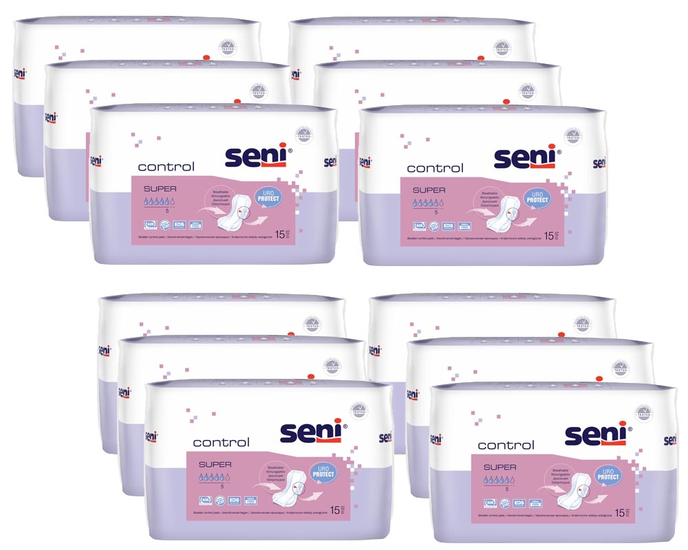 SENI Control SUPER - Inkontinenzeinlagen - (12x15 Stück Karton)