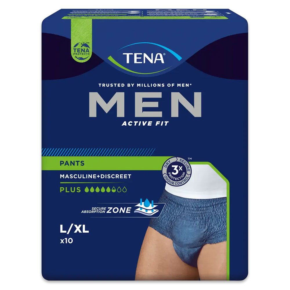 TENA Men Active Fit Pants - Größe L/XL - 10 Stück Einzelpackung