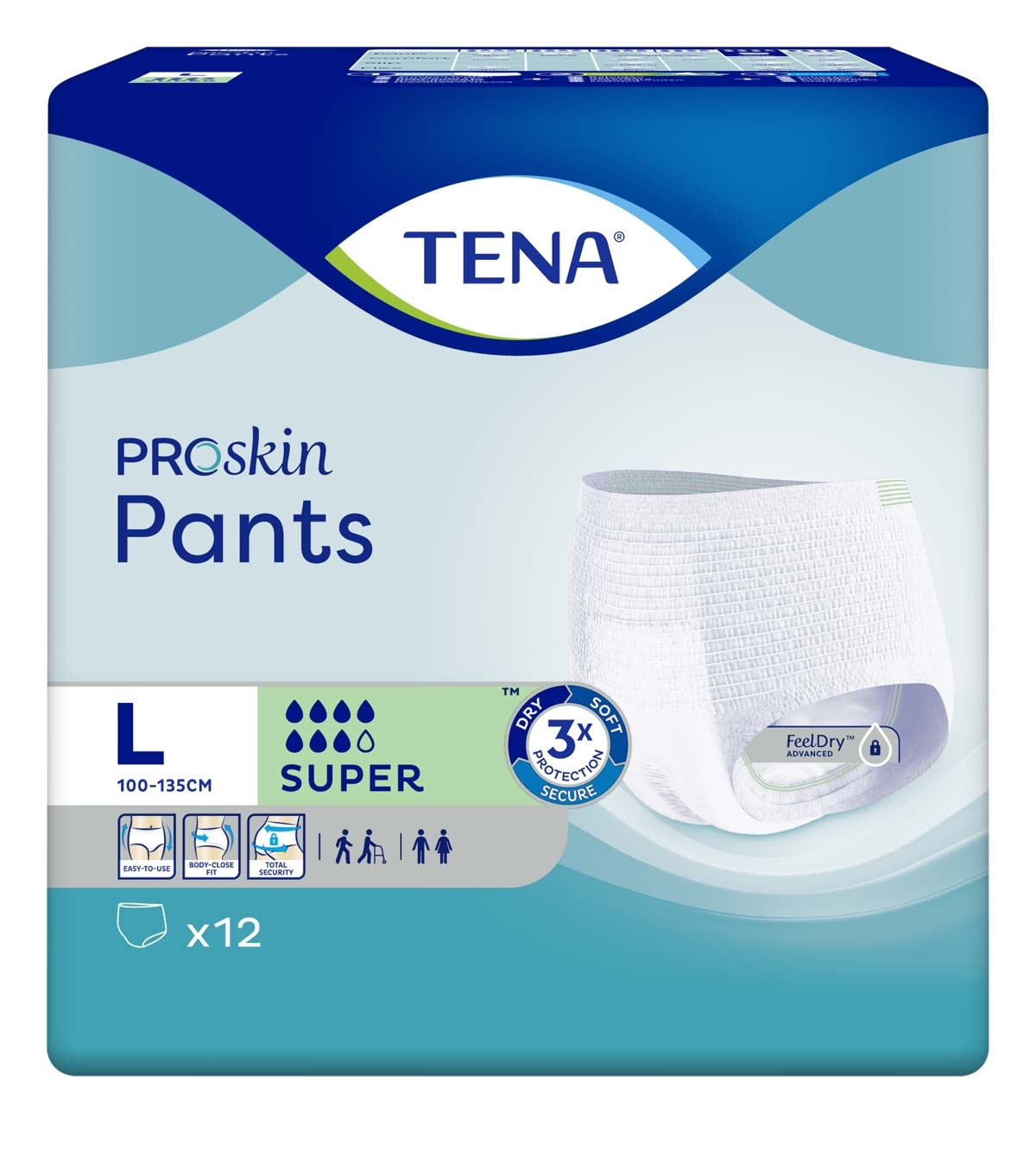 TENA Pants SUPER - saugstark - Large (L) - 12 Stück Packung