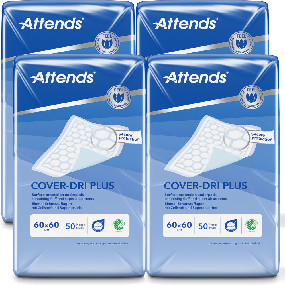 ATTENDS Cover-Dri Plus - Bettschutzeinlagen 60 x 60cm (200 Stück) ATTENDS Cover-Dri Plus - Bettschutzeinlagen 60 x 60cm (200 Stück)