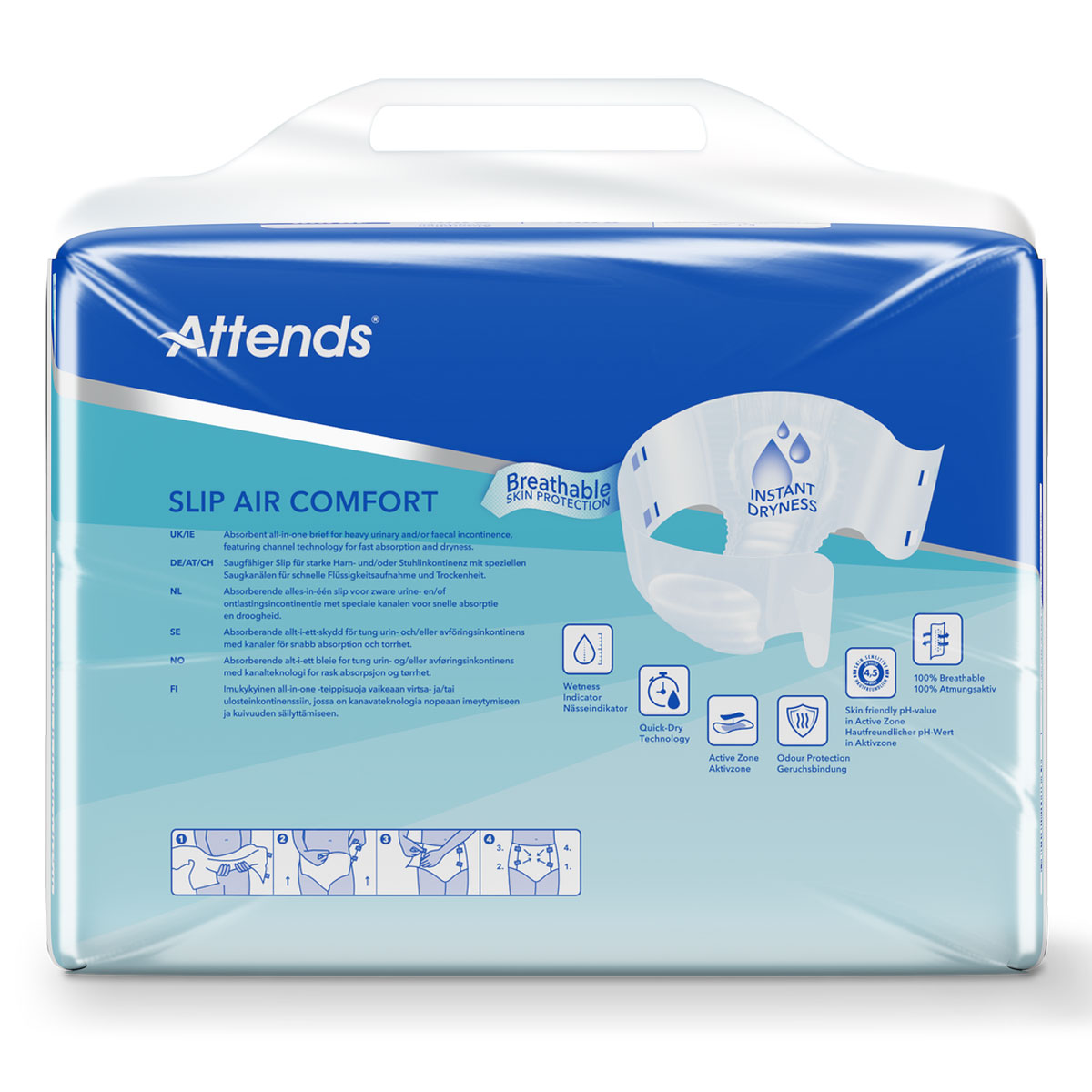 ATTENDS Slip AIR Comfort 9 - Extra Large (XL), Inkontinenzwindeln, 60 (3x20) Stück ATTENDS Slip AIR Comfort 9 - Extra Large (XL), Inkontinenzwindeln, 60 (3x20) Stück