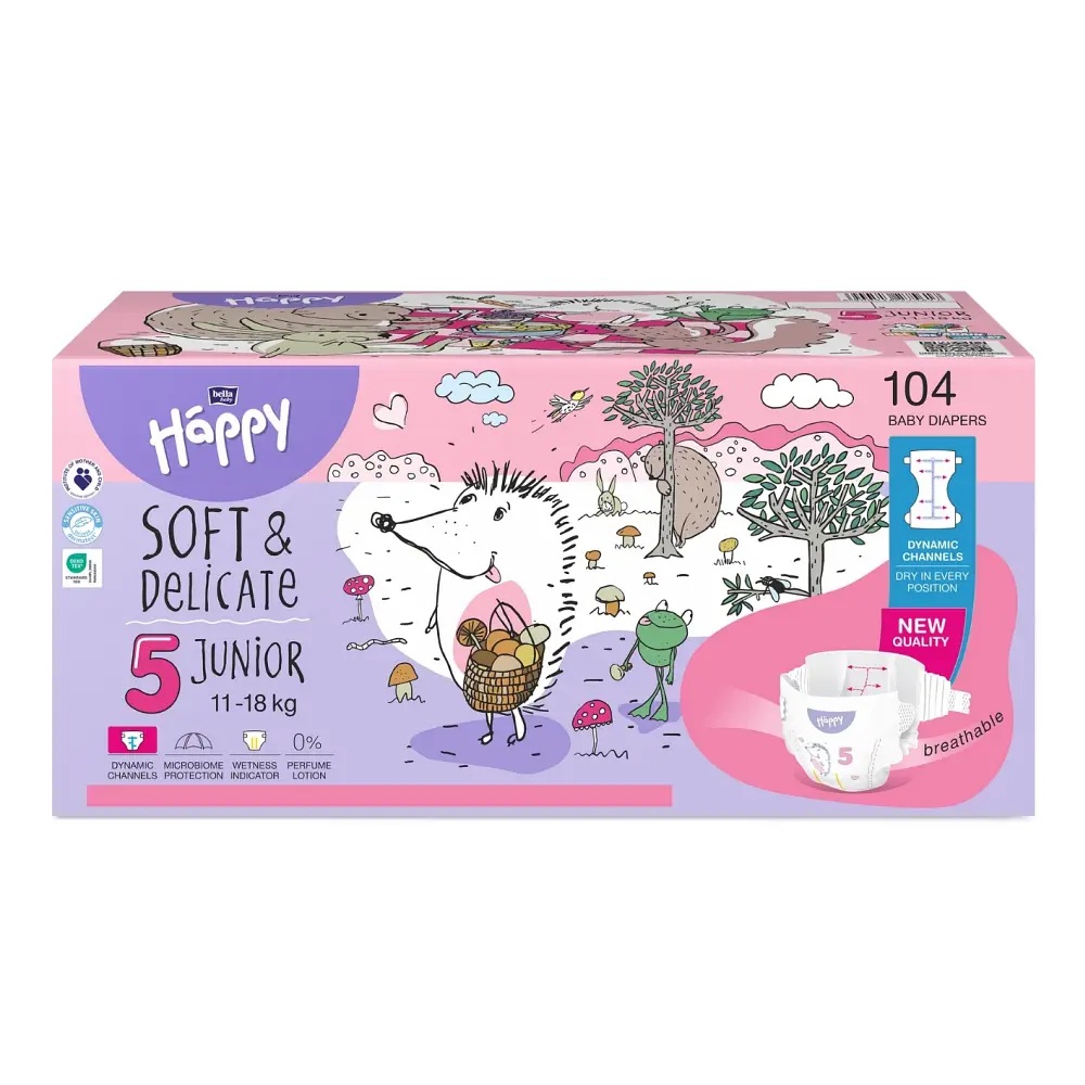 Bella Happy Soft & Delicate Windel BOX - JUNIOR Gr. 5 (11-18kg) - 104 Stück Bella Happy Soft & Delicate Windel BOX - JUNIOR Gr. 5 (11-18kg) - 104 Stück