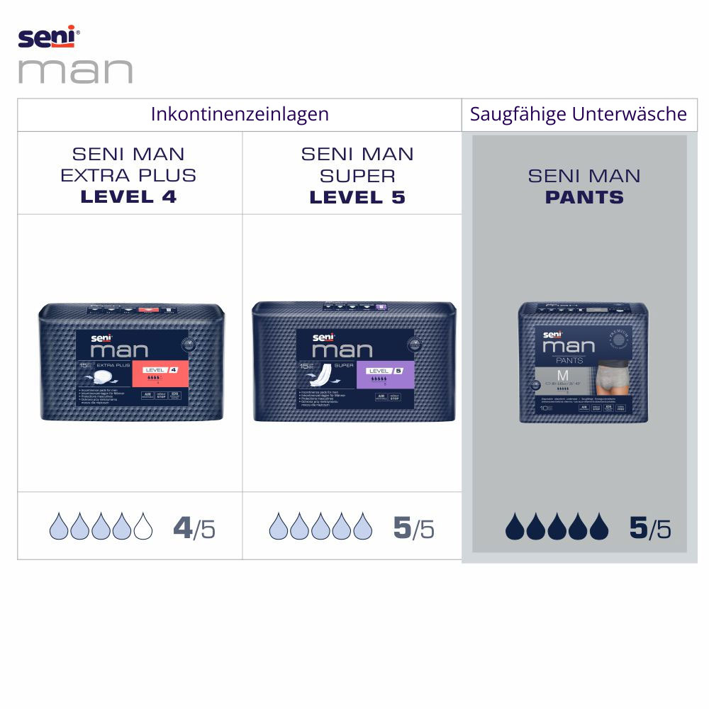 SENI Man Pants - Einwegunterhosen für Männer - 10 St. Medium (M)