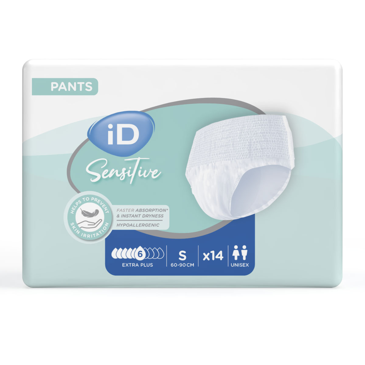 iD Pants Sensitive Extra PLUS - Inkontinenz-Pants - Gr. Small (S) - 14 St. Packung