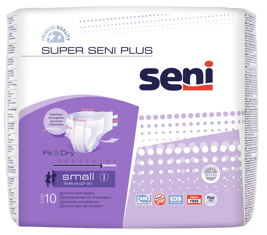 Super Seni (PLUS) - Inkontinenzwindeln - Gr. 1 SMALL (10 St Einzelpack)