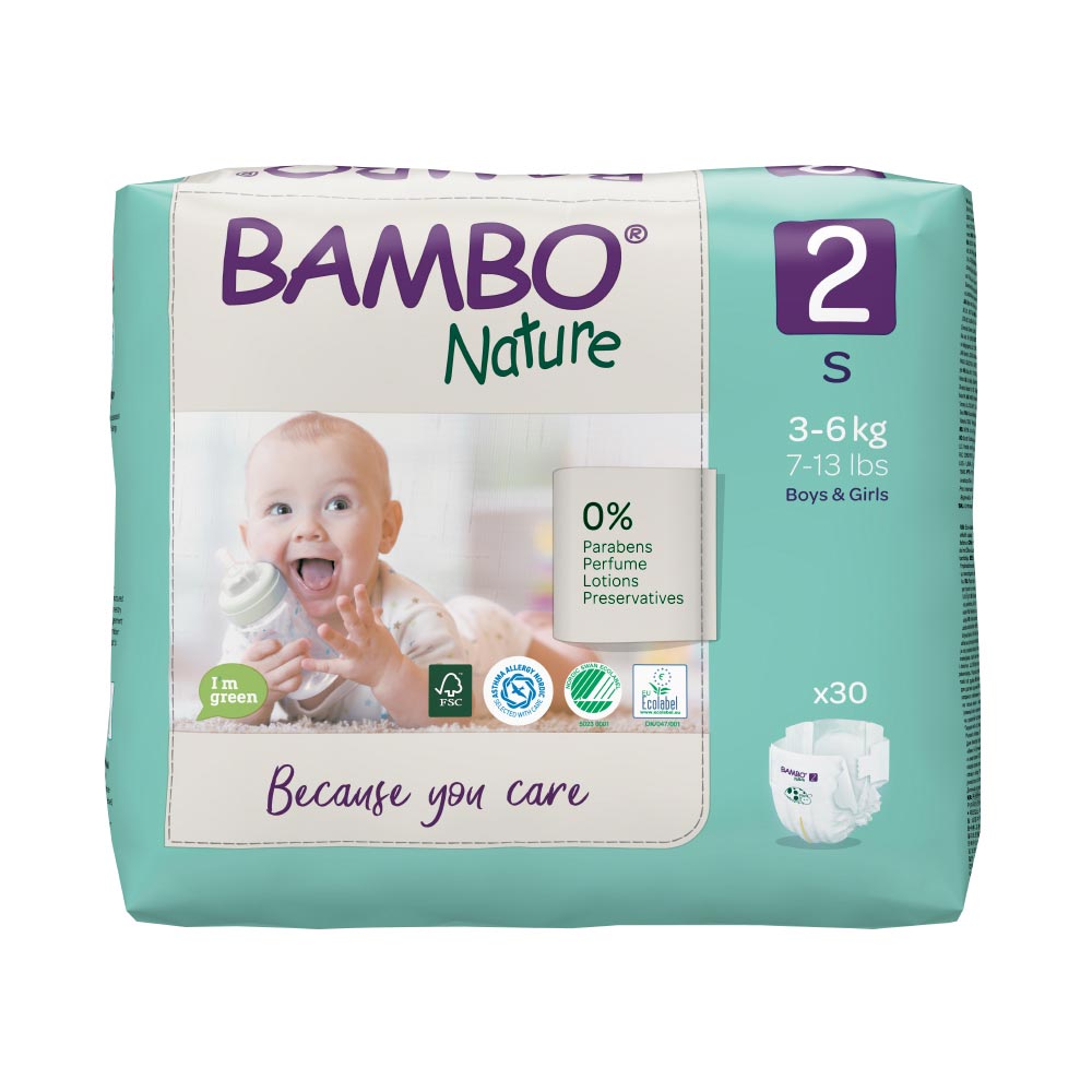 Bambo NATURE - Babywindeln Gr. 2 MINI [S] 3-6 Kg (30 Stück Einzelpack)