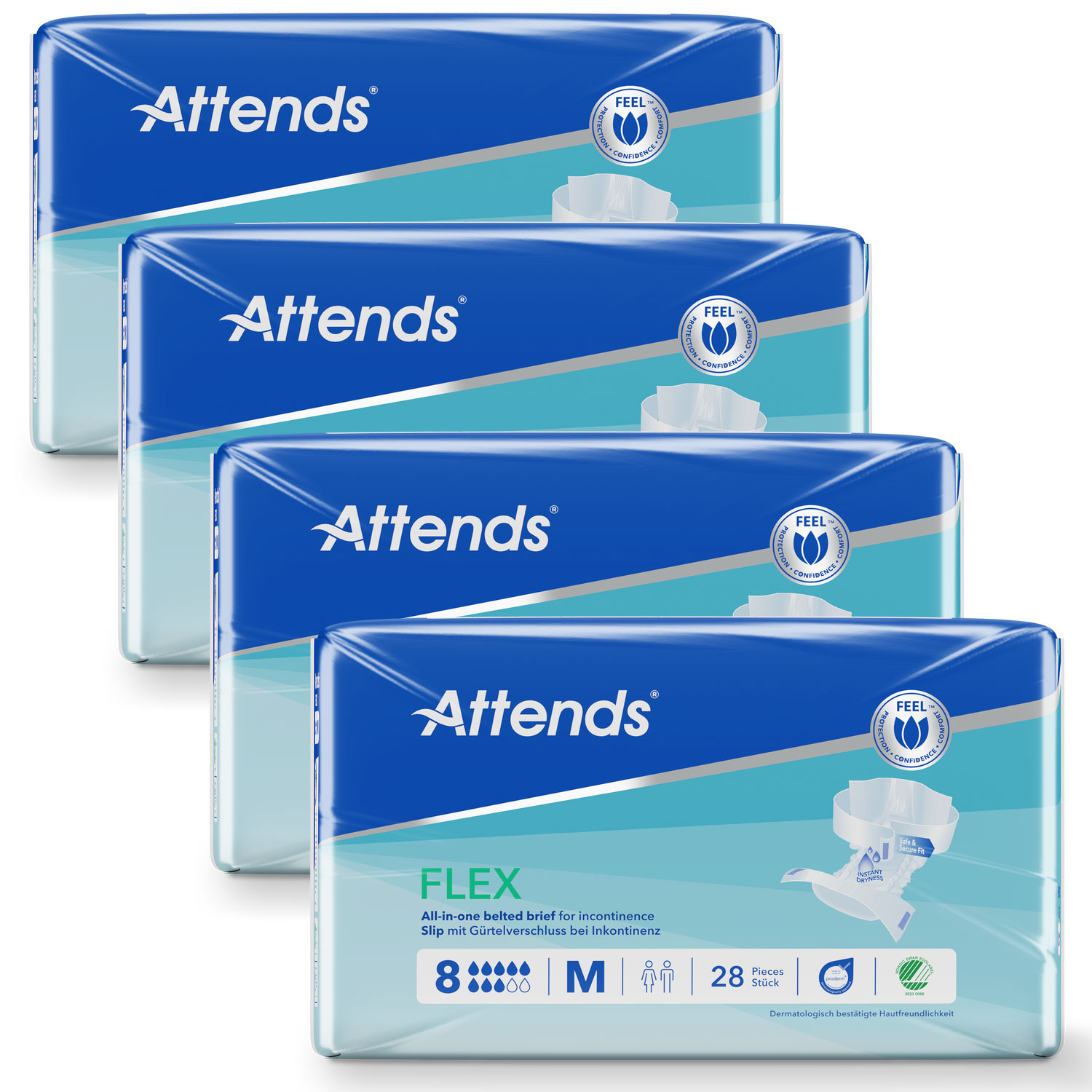 ATTENDS Flex 8 - Vorlage mit Hüftbund, Medium (M), 112 Stück