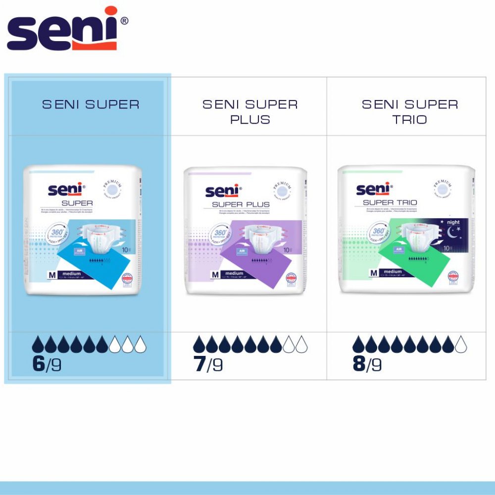 SENI Super - Inkontinenzwindeln - 30 Stück Pack - X-Large (XL)