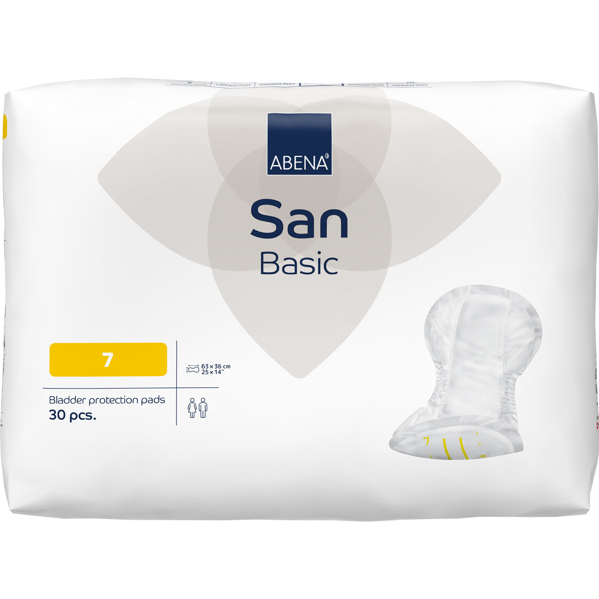 ABENA San Basic 7 - Inkontinenz-Vorlagen - Saugkraft: 1.700ml - 4x30 St. Karton ABENA San Basic 7 - Inkontinenz-Vorlagen - Saugkraft: 1.700ml - 30 Stück Pack