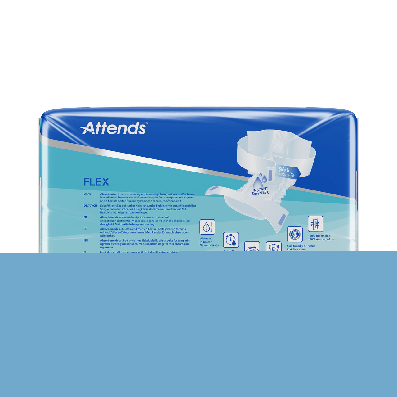 ATTENDS Flex 10 - Vorlage mit Hüftbund, Large (L), 44 Stück