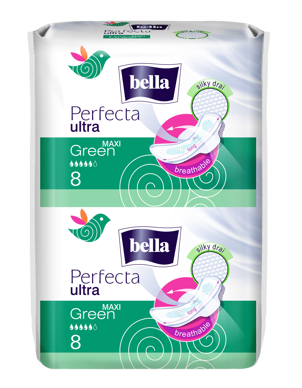 Bella Perfecta Ultra Binden MAXI GREEN mit Flügel - Silky drai - 16 Stück Bella Perfecta Ultra Binden MAXI GREEN mit Flügel - Silky drai - 16 Stück