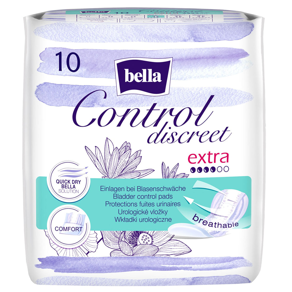 Bella Control Discreet - EXTRA - Hygieneeinlagen - 4x10 Stück Pack