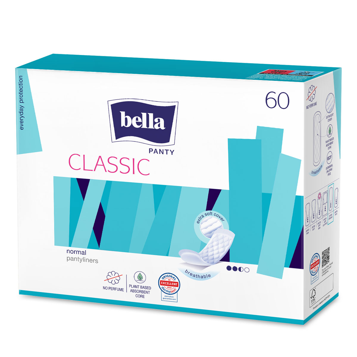 Bella Panty Slipeinlagen "Classic" (ohne Duft) - 60 Stück Packung