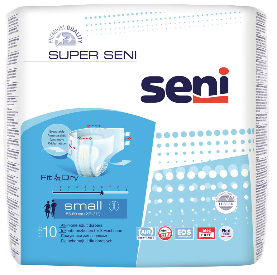 Super Seni - Inkontinenzwindeln - Gr. 1 SMALL (10 St Einzelpack)